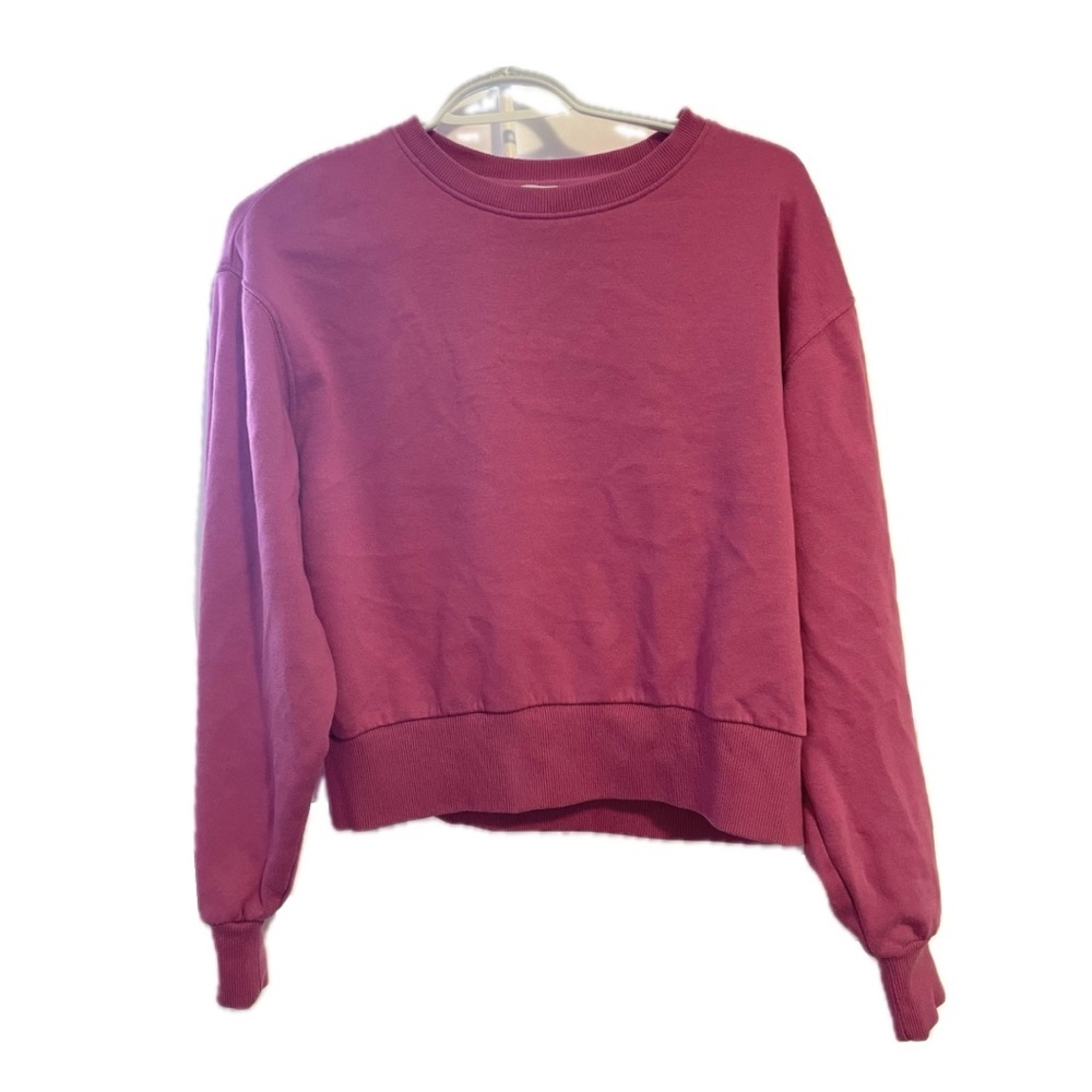 Crew Neck Sweater in Pink Plum Colour